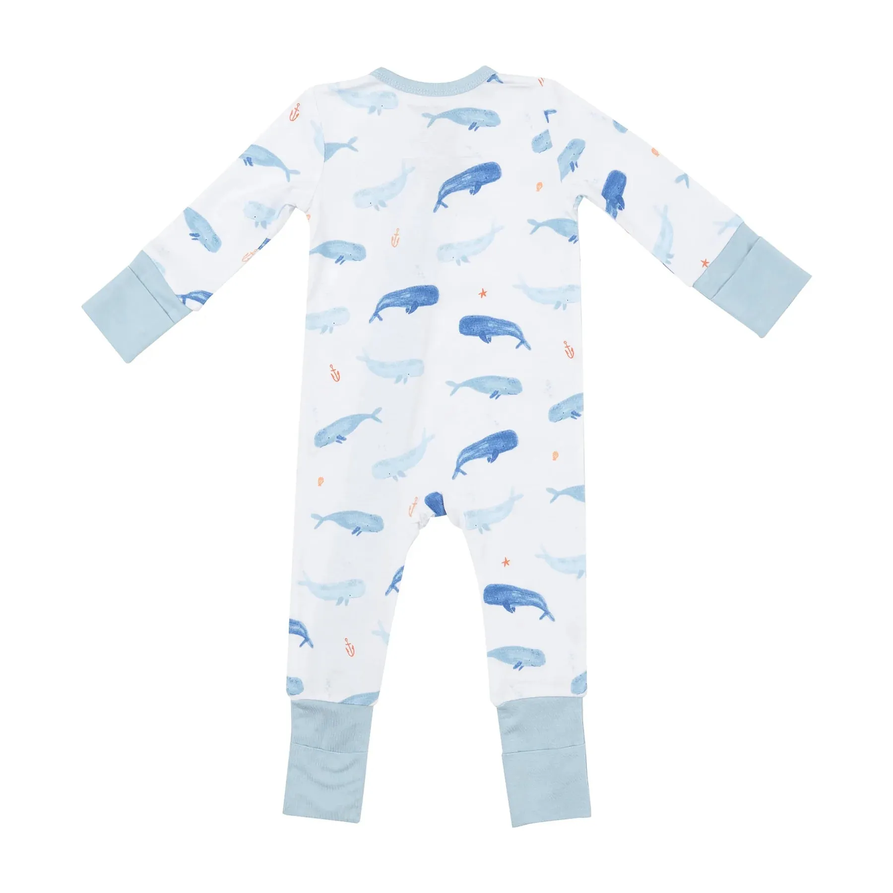 Two Way Zipper Romper - Whale Hello There | Angel Dear