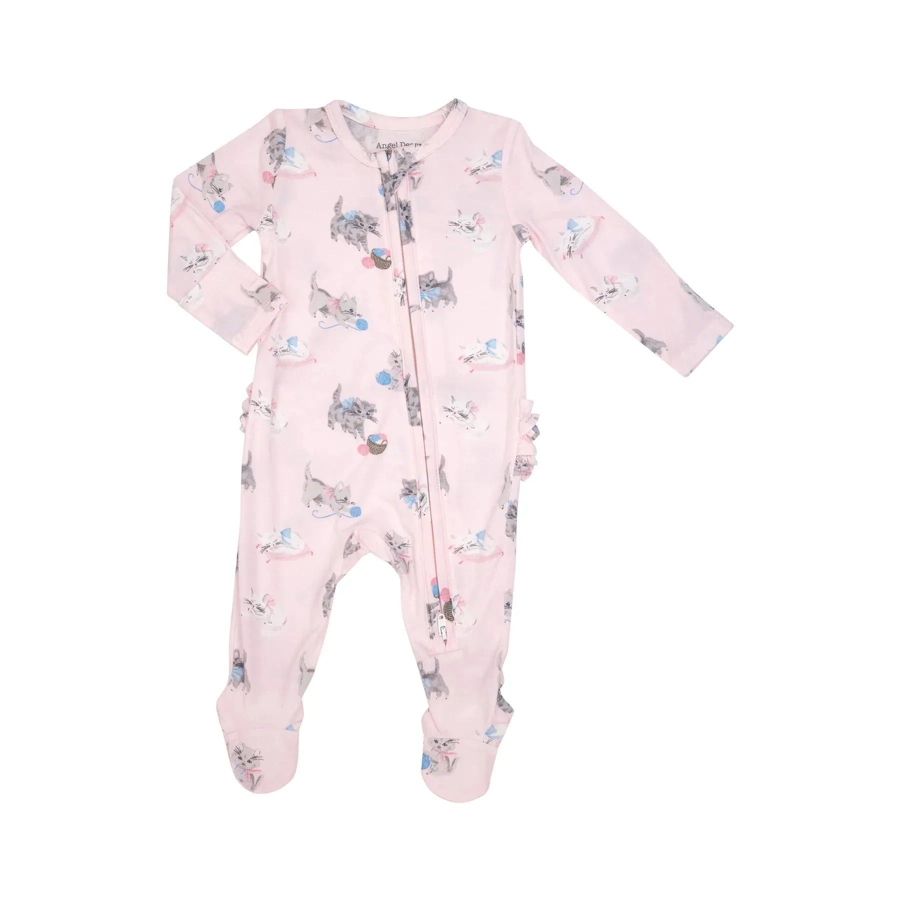 Two Way Zipper Ruffle Back Footie - Vintage Kitten | Angel Dear