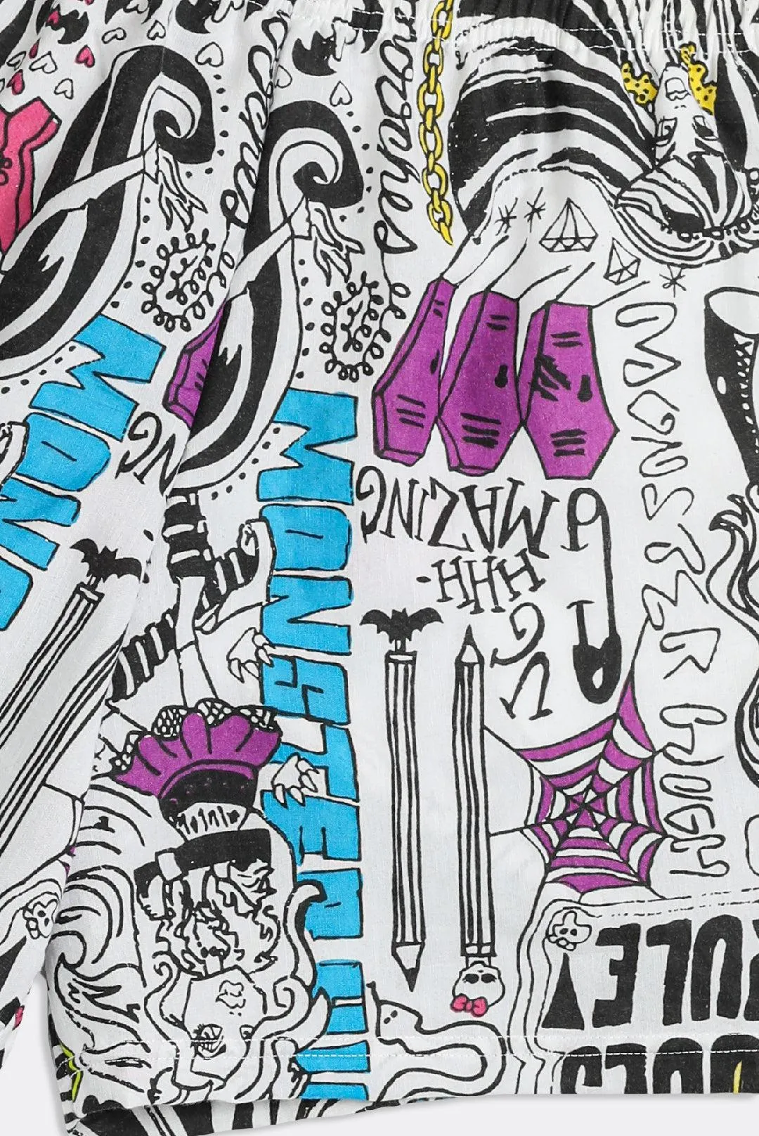 Unisex Rework Monster High Boxer Shorts - M Frankie
