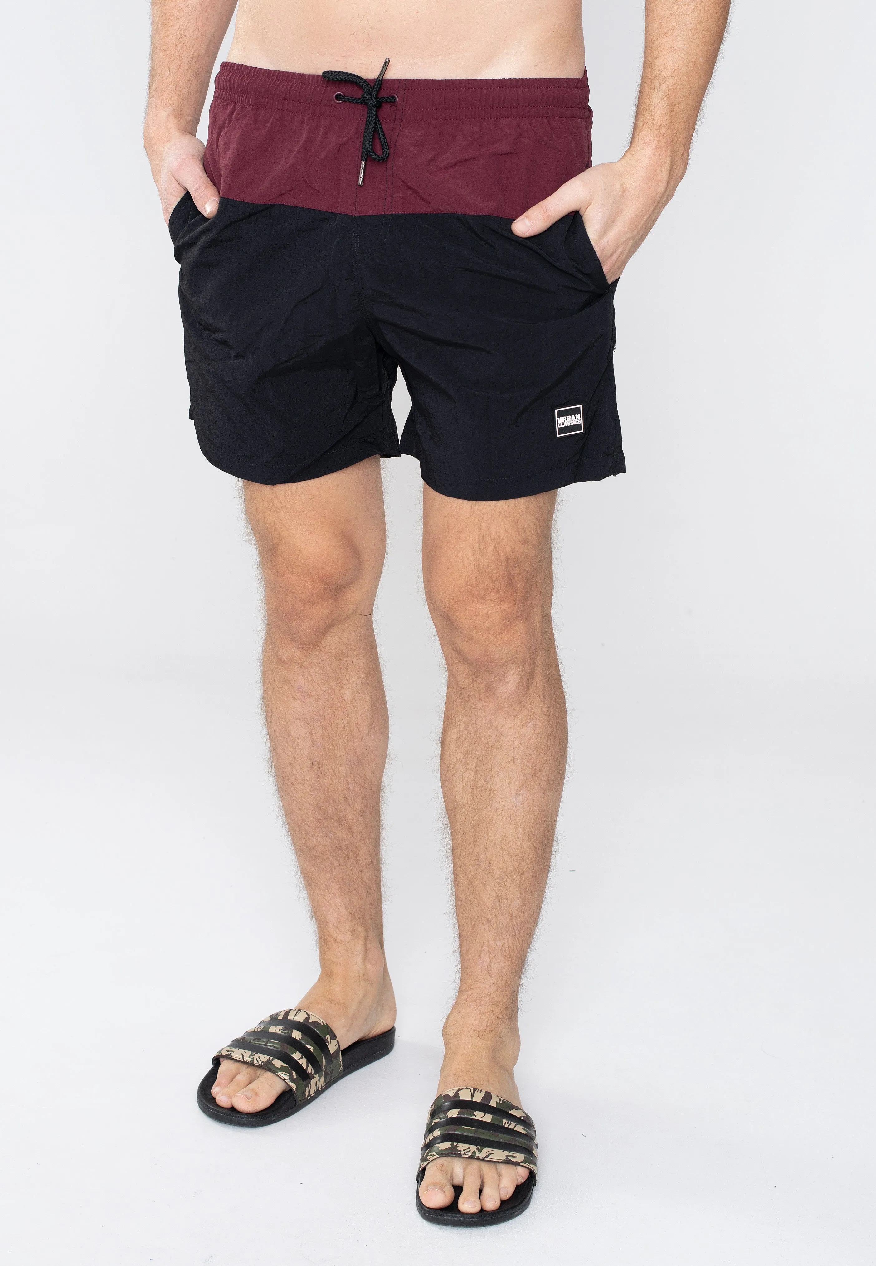 Urban Classics - Block Cherry/Black - Board Shorts