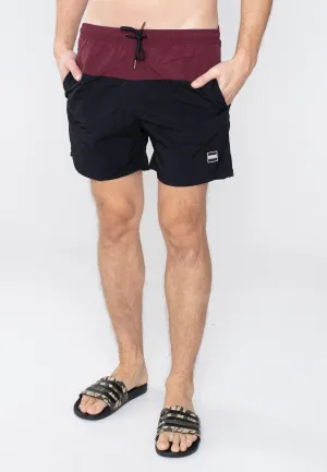 Urban Classics - Block Cherry/Black - Board Shorts