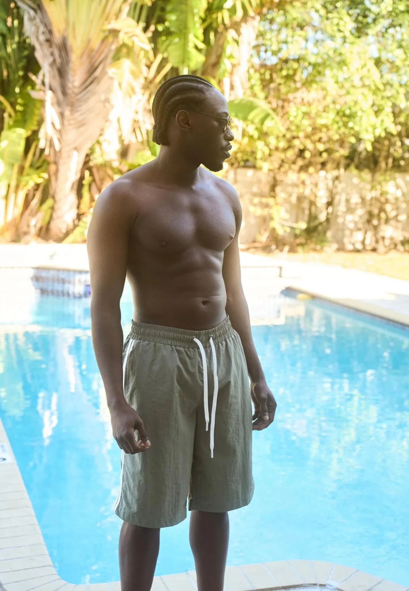 Urban Classics - Patched Stripe Paleolive - Board Shorts