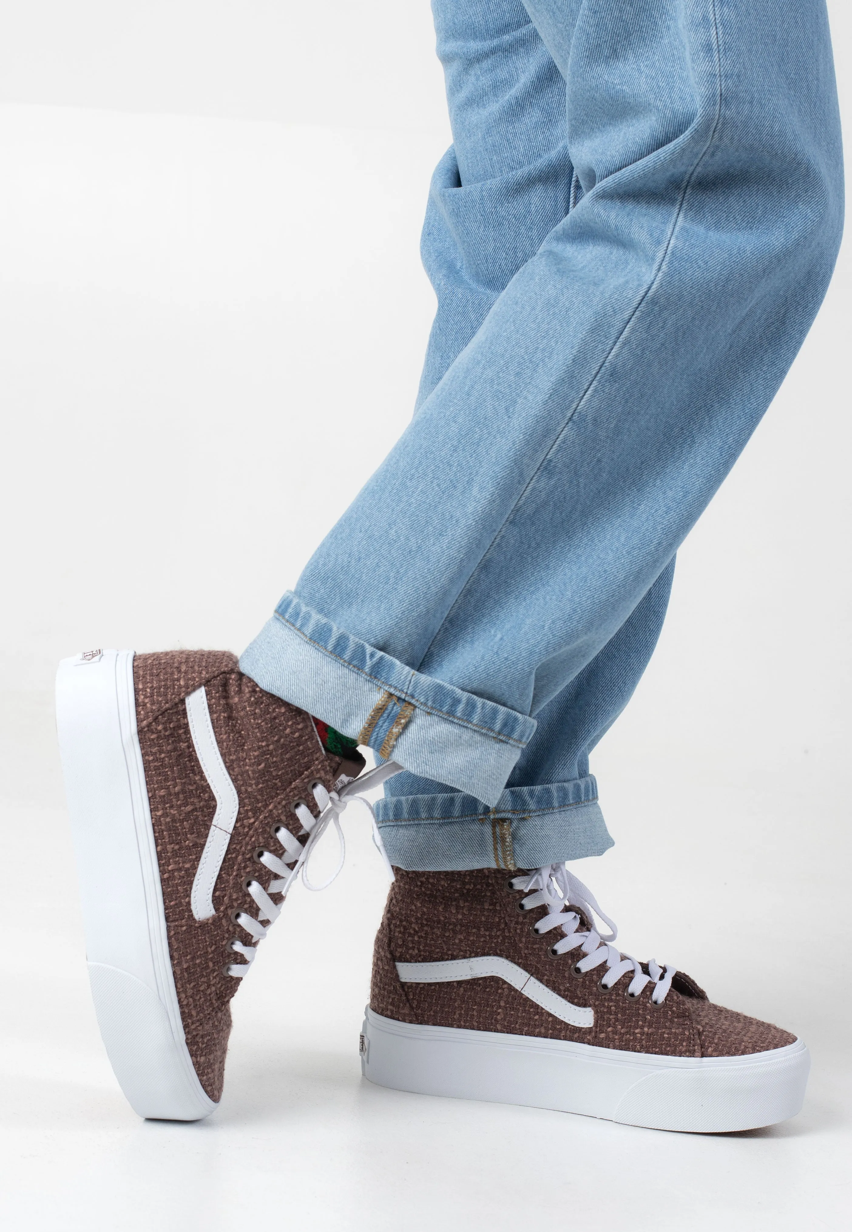 Vans - SK8 Hi Tapered Stackform Tweed Taupe - Girl Shoes