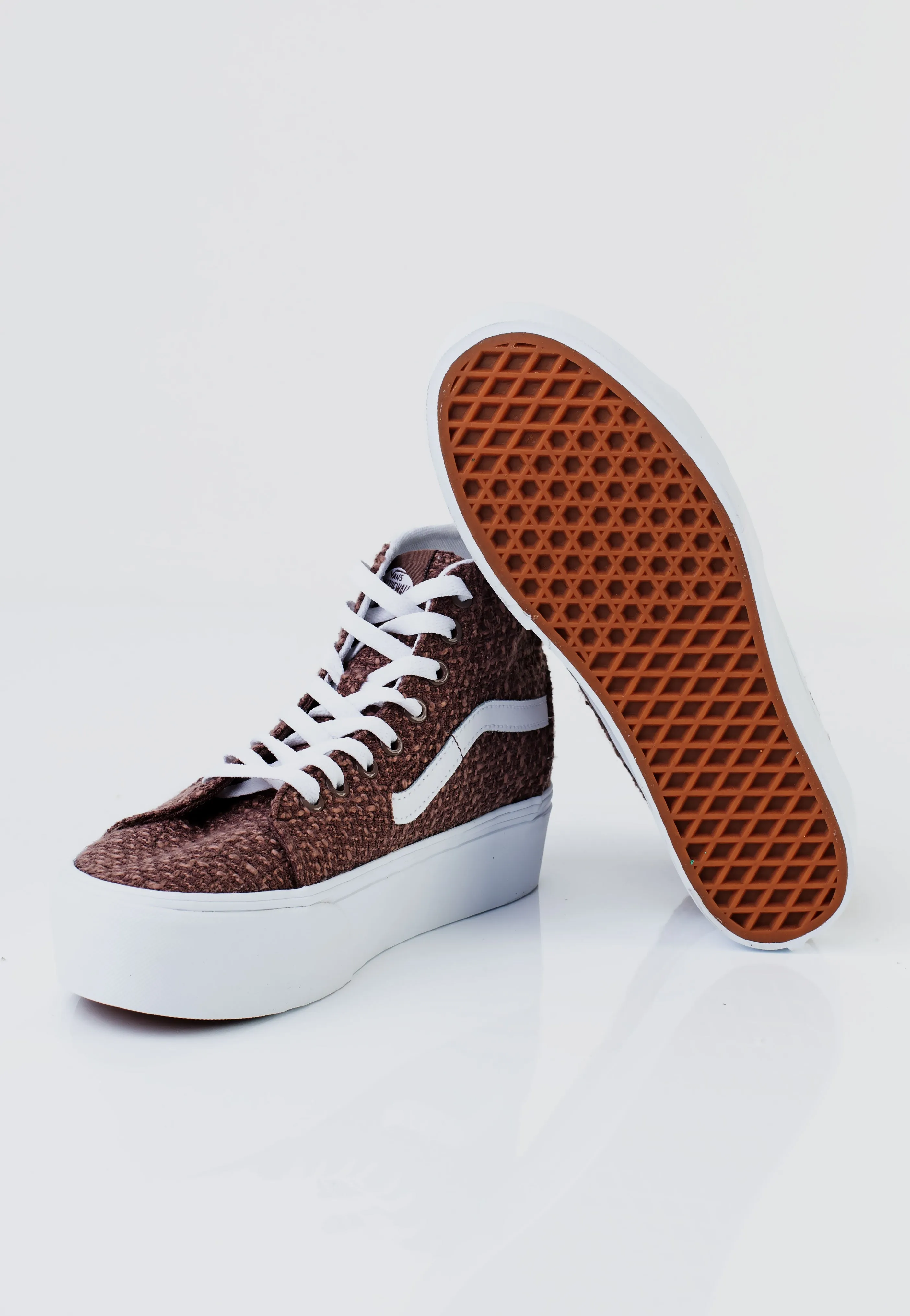 Vans - SK8 Hi Tapered Stackform Tweed Taupe - Girl Shoes