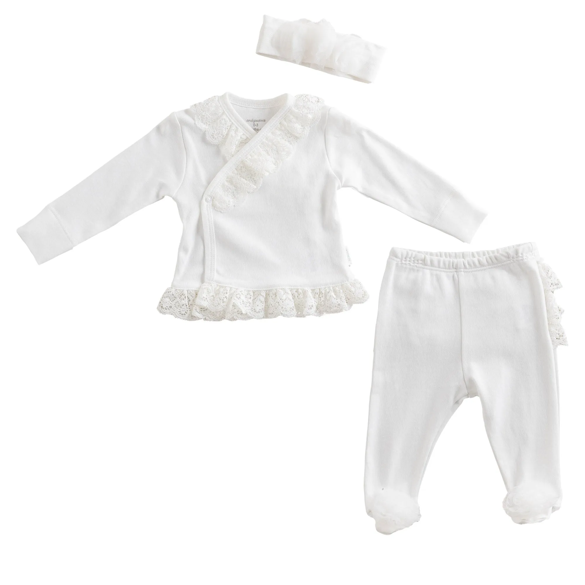 White Chic Girl Ruffle Outfit & Headband