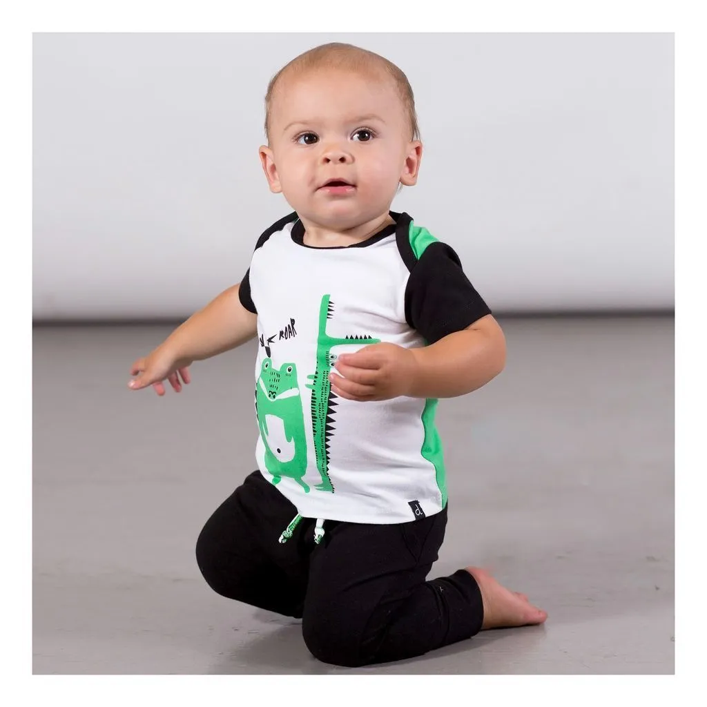 White Croc Friends T-shirt & Pant Set