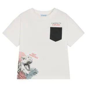 White Explore Pocket T-Shirt