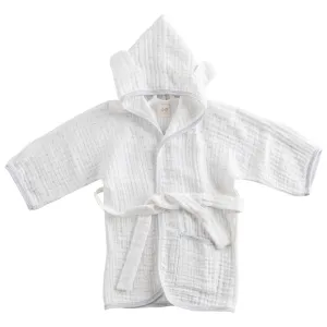 White Muslin Cotton Bathrobe