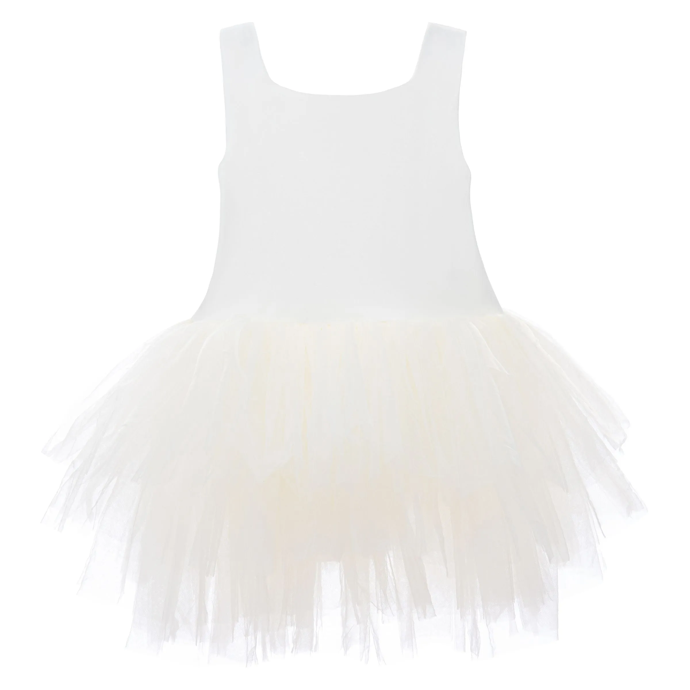 White Solid Tutu Dress
