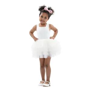 White Solid Tutu Dress