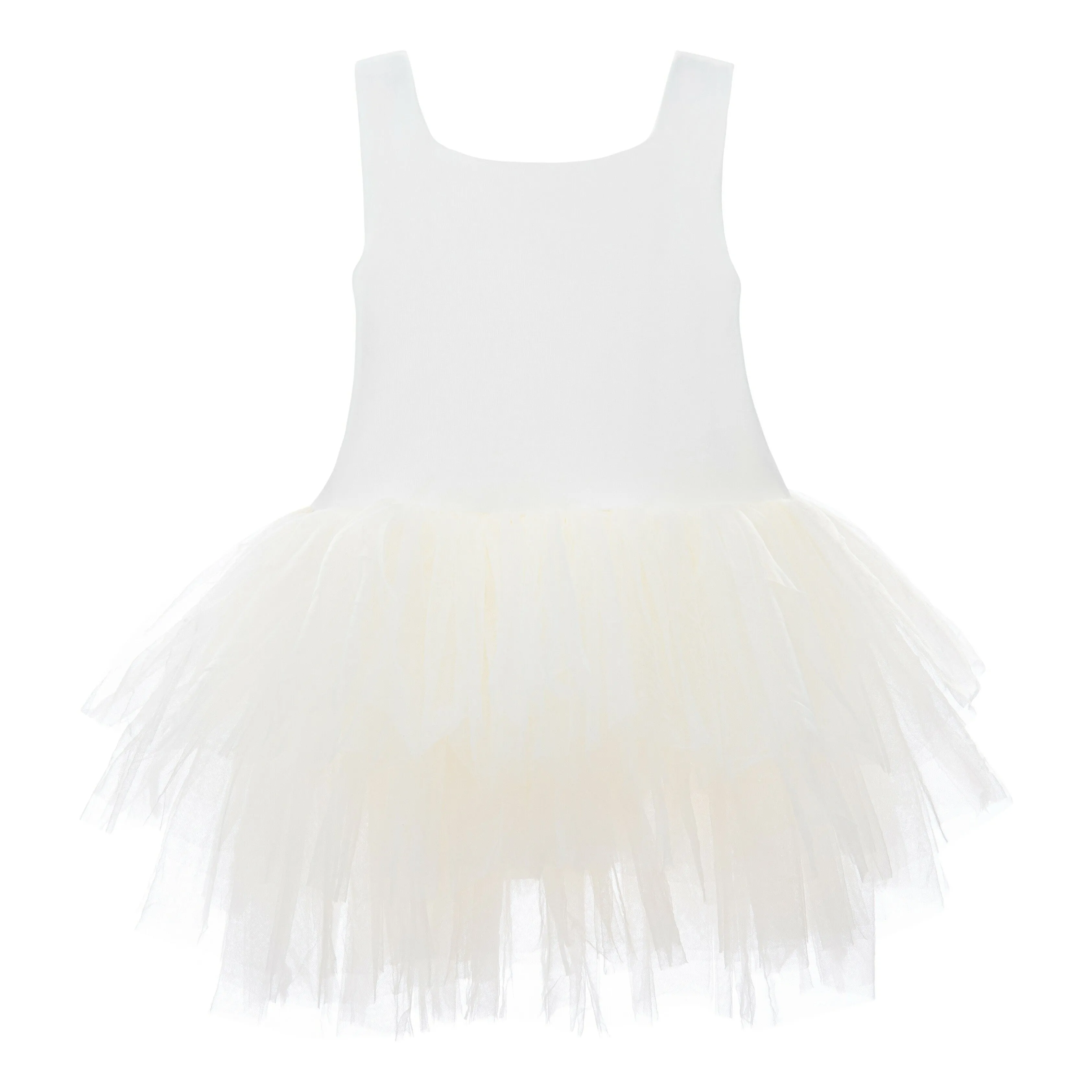 White Solid Tutu Dress