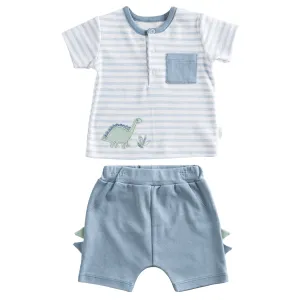 White Striped Dinosaur Pocket Outfit