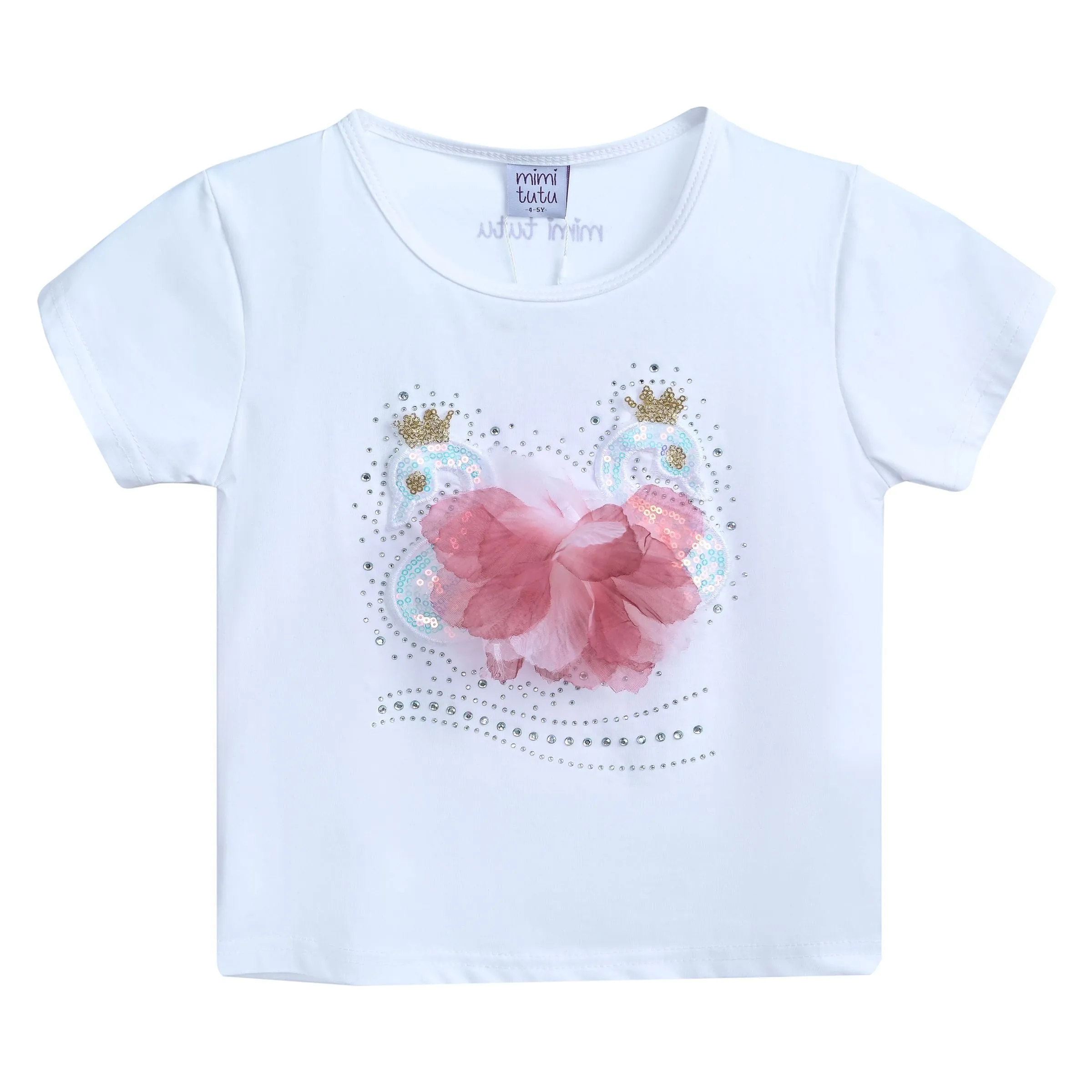 White Swan Applique T-Shirt