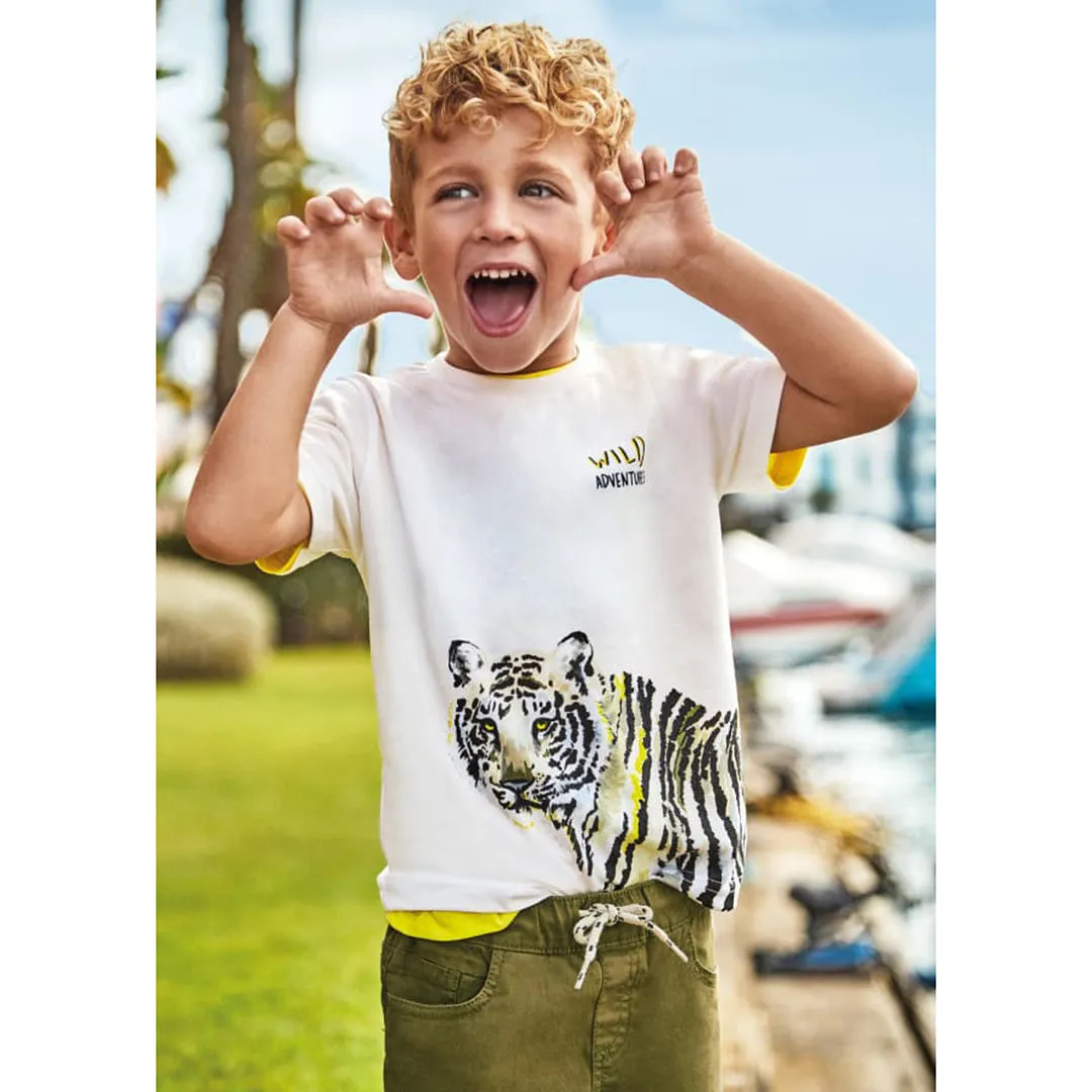 White Wild Tiger Graphic T-Shirt
