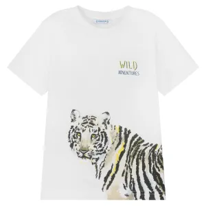 White Wild Tiger Graphic T-Shirt