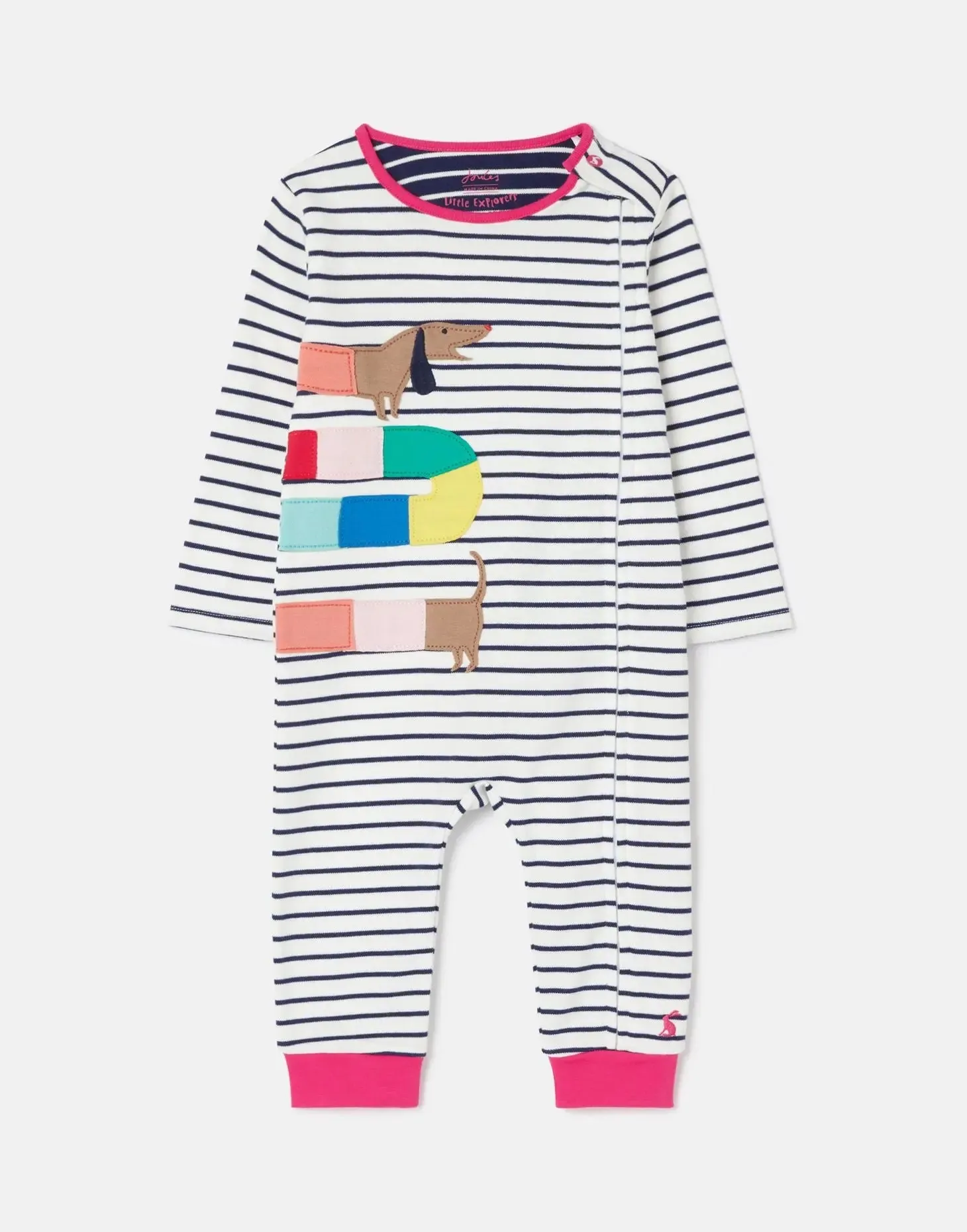 Winfield Organically Grown Cotton Artwork Romper - Stripe | Joules