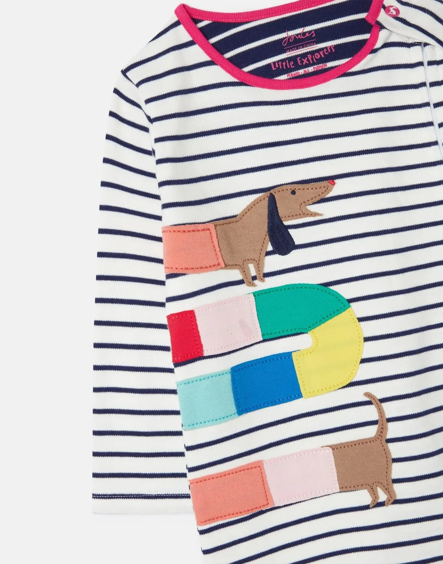 Winfield Organically Grown Cotton Artwork Romper - Stripe | Joules