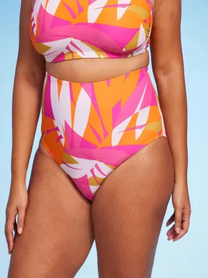 Women's Abstract Print High Waist Bikini Bottom,Multi