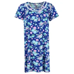 Women's Floral Henley Short Sleeve Sleep Gown