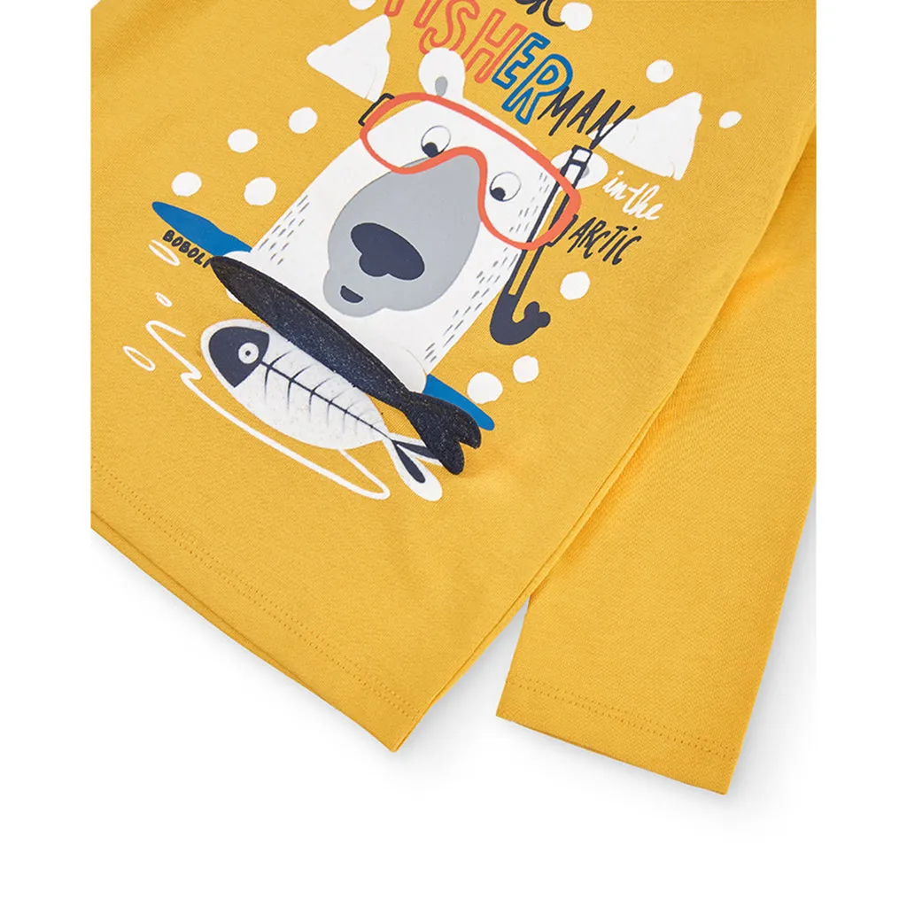 Yellow Polar Bear Graphic T-Shirt