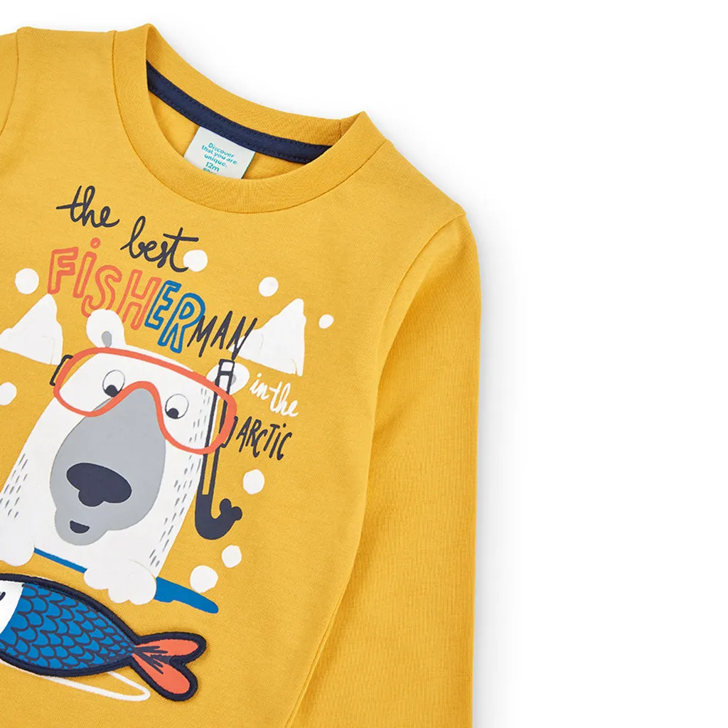 Yellow Polar Bear Graphic T-Shirt