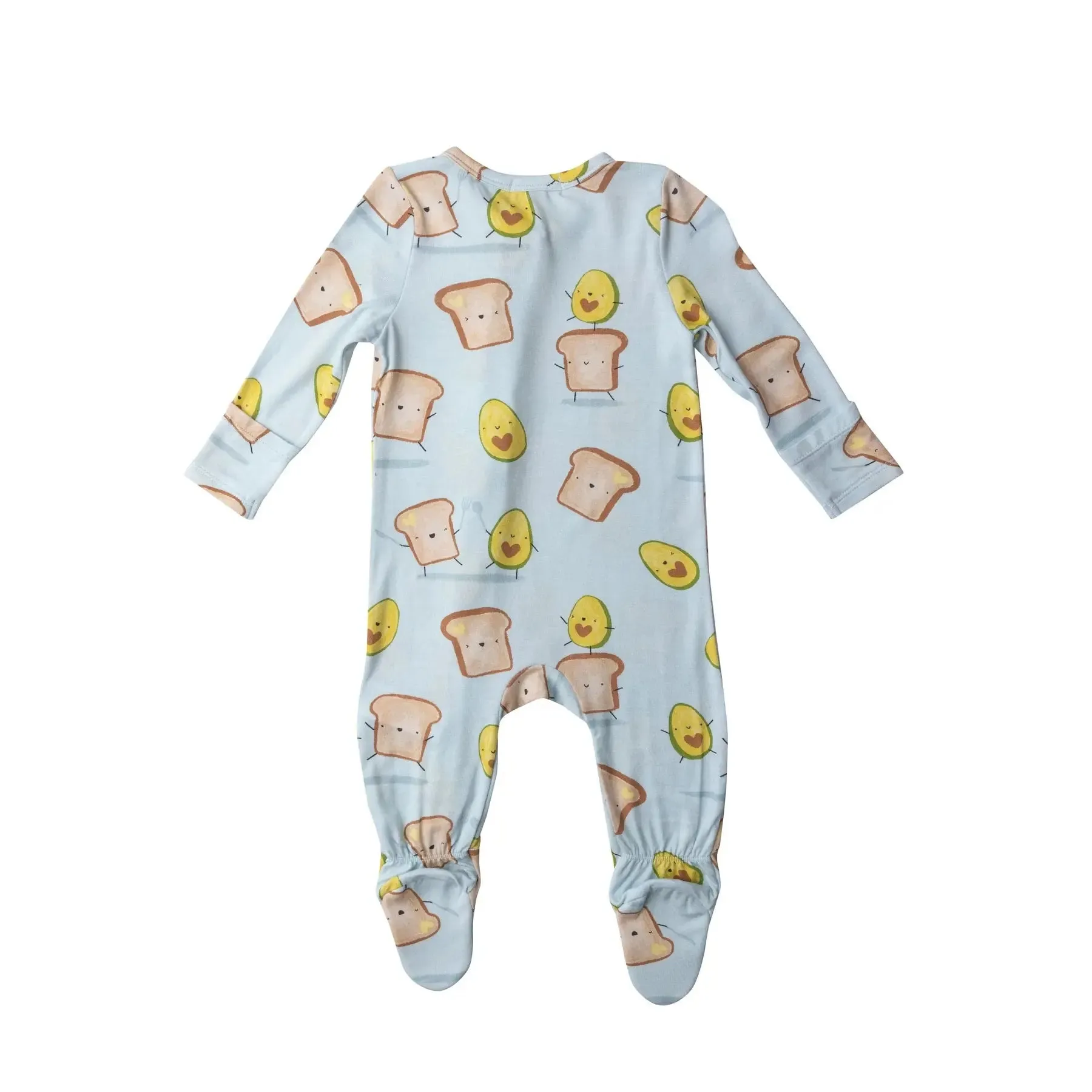 Zipper Footie - Avo Toast Blue | Angel Dear