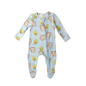 Zipper Footie - Avo Toast Blue | Angel Dear
