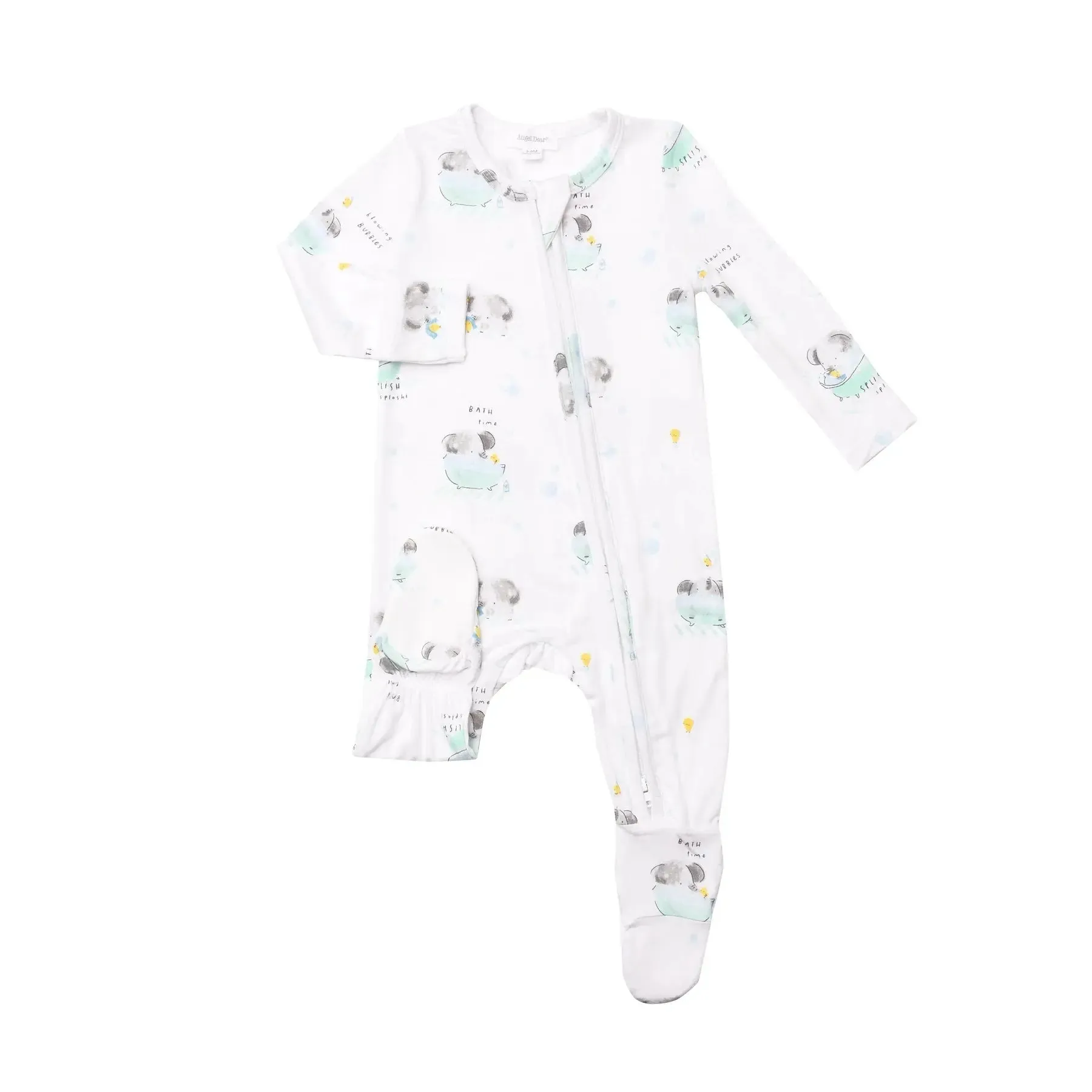 Zipper Footie - Bathtime Elephants | Angel Dear