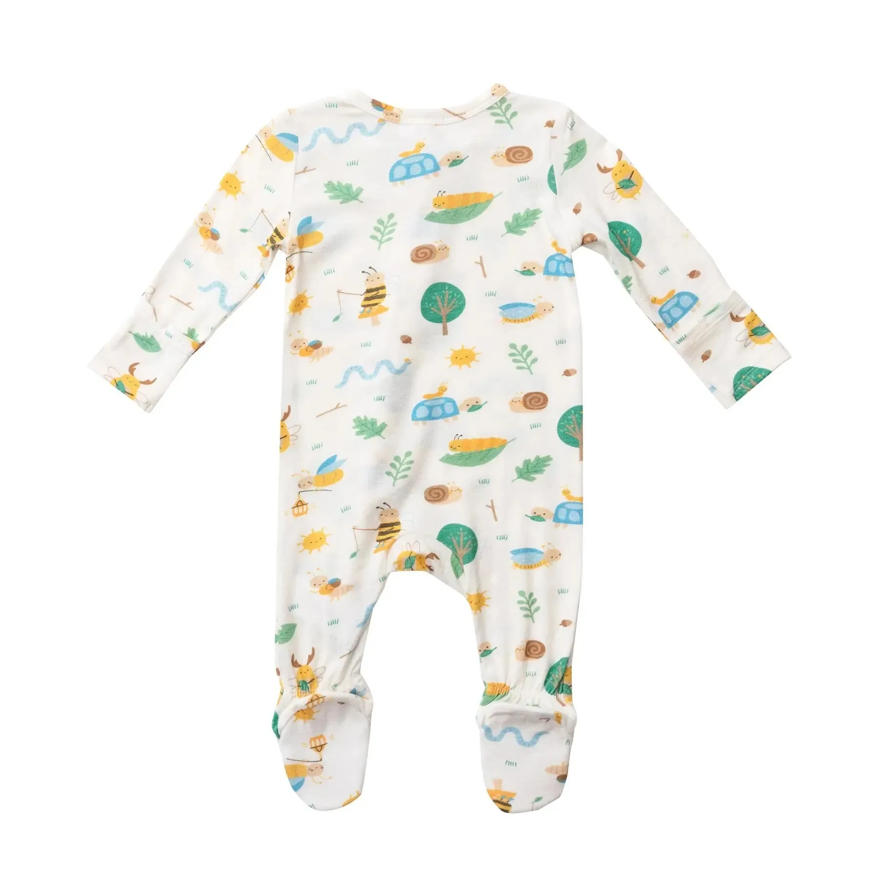 Zipper Footie - Garden Creatures Blue | Angel Dear
